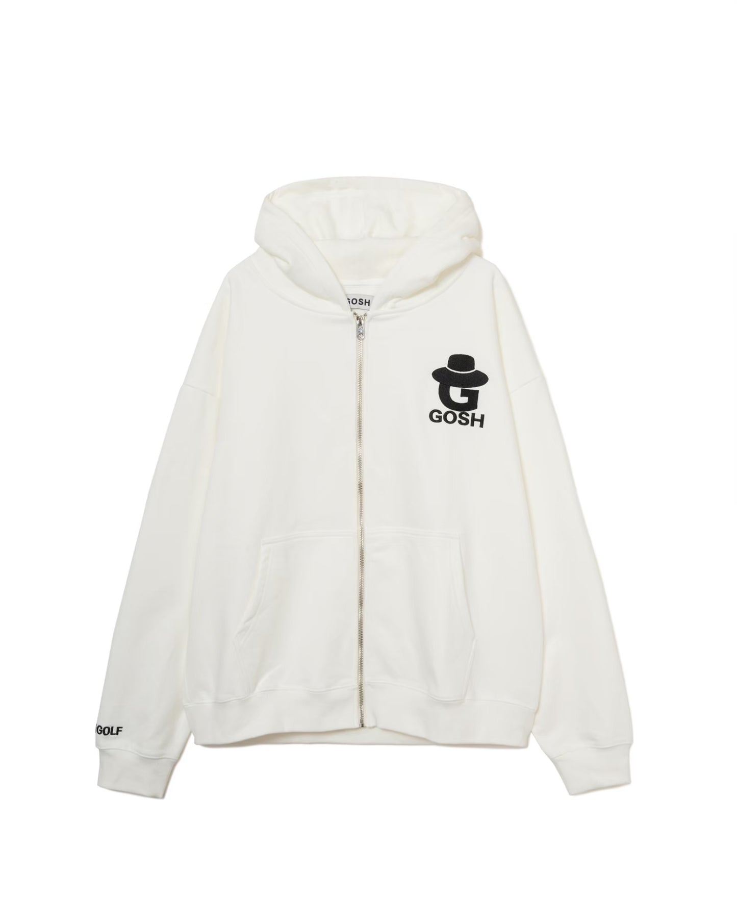 LOGO ZIP HOODIE - WHITE