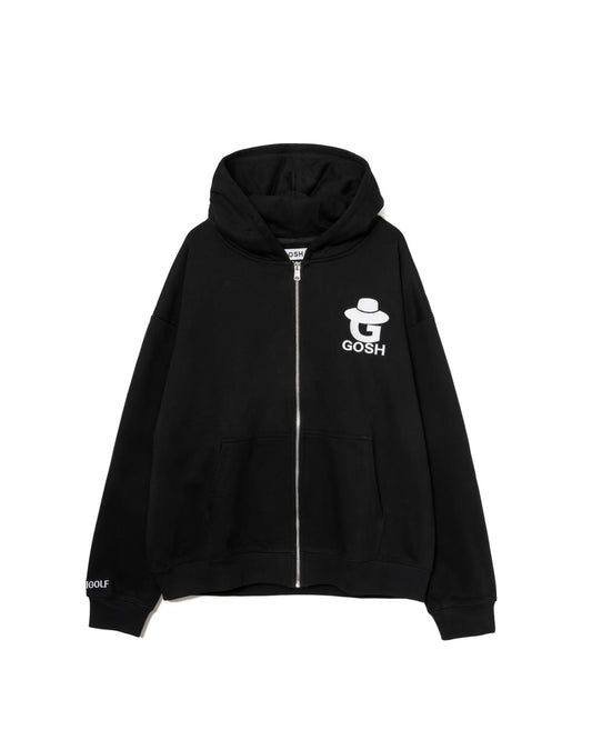 LOGO ZIP HOODIE - BLACK