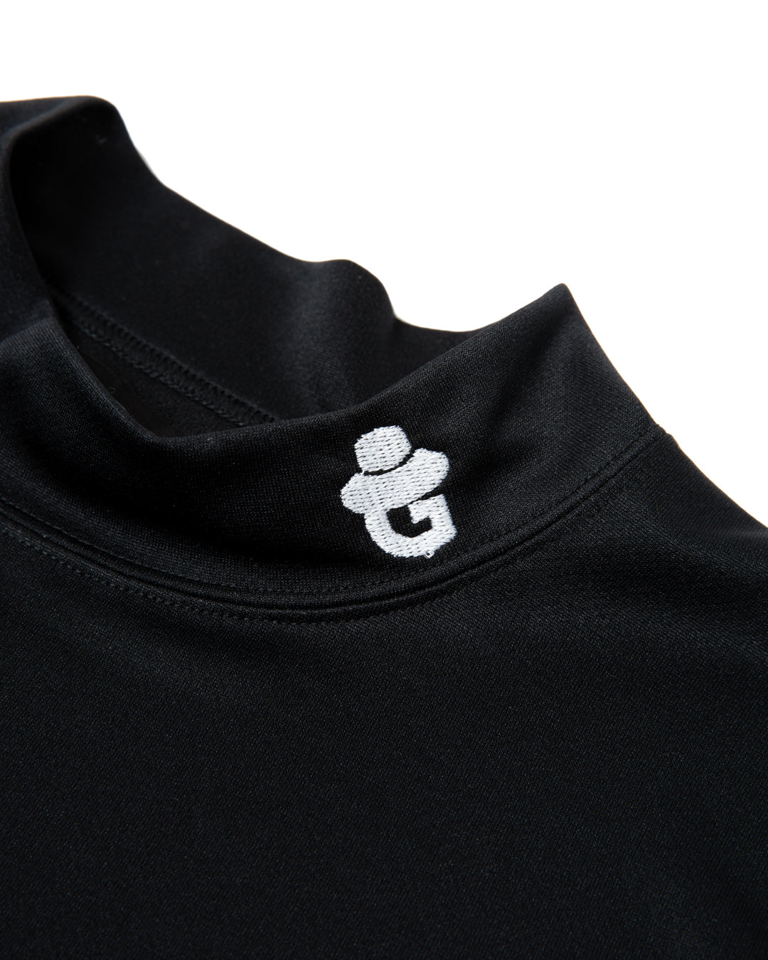 LONG SLEEVE MOCK NECK T-SHIRTS - BLACK