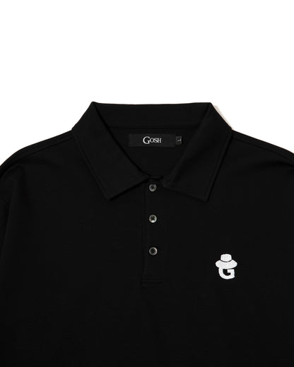 LONG SLEEVE POLO SHIRTS - BLACK