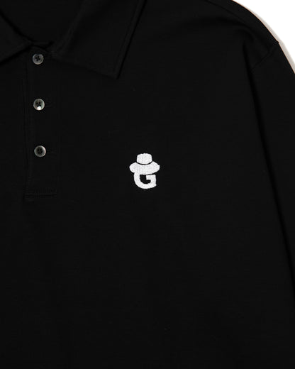 LONG SLEEVE POLO SHIRTS - BLACK