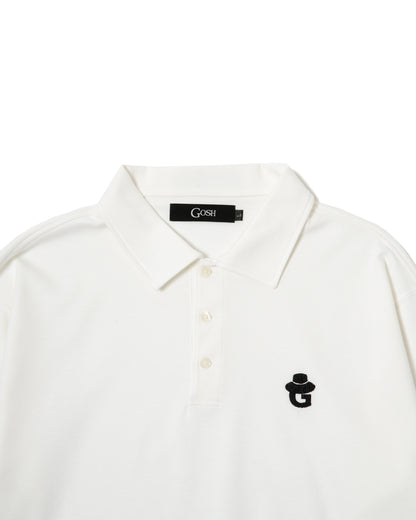 LONG SLEEVE POLO SHIRTS - WHITE