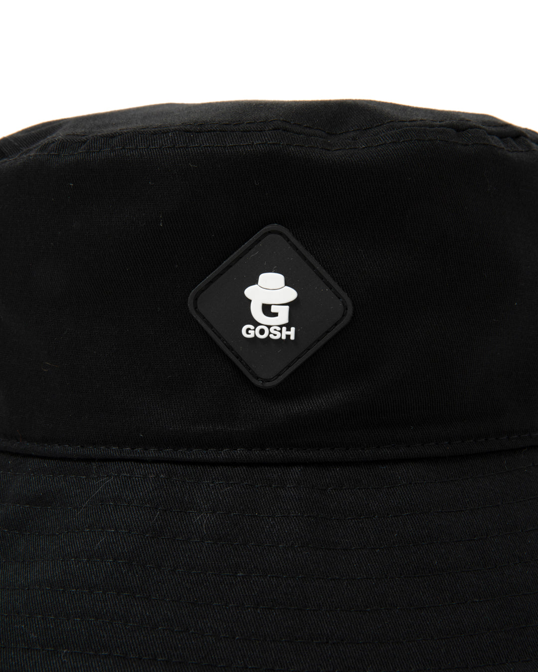 RUBBER PATCH BUCKET HAT - BLACK