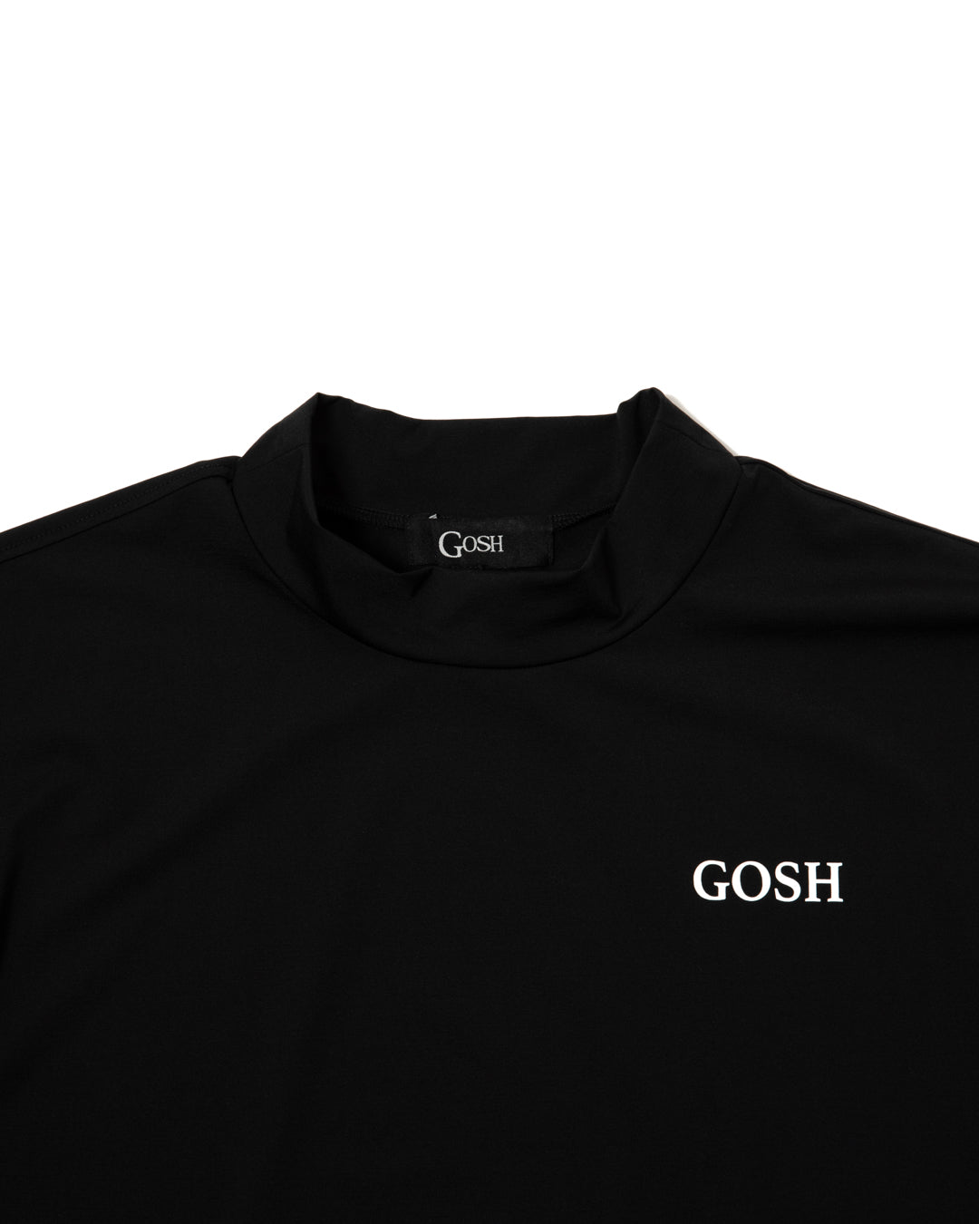 DRY MOCK NECK T-SHIRTS - BLACK