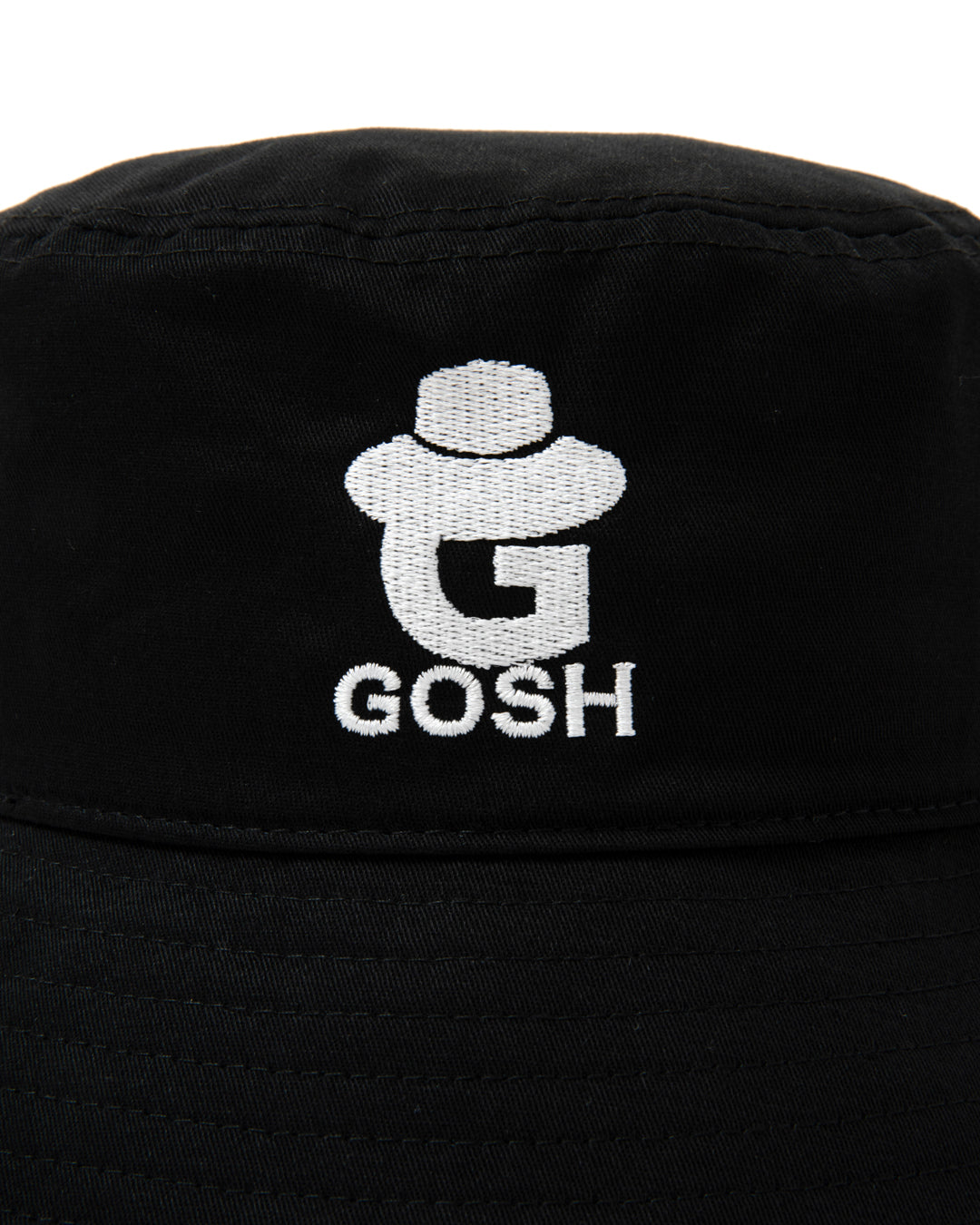 EMBROIDERY LOGO BUCKET HAT - BLACK