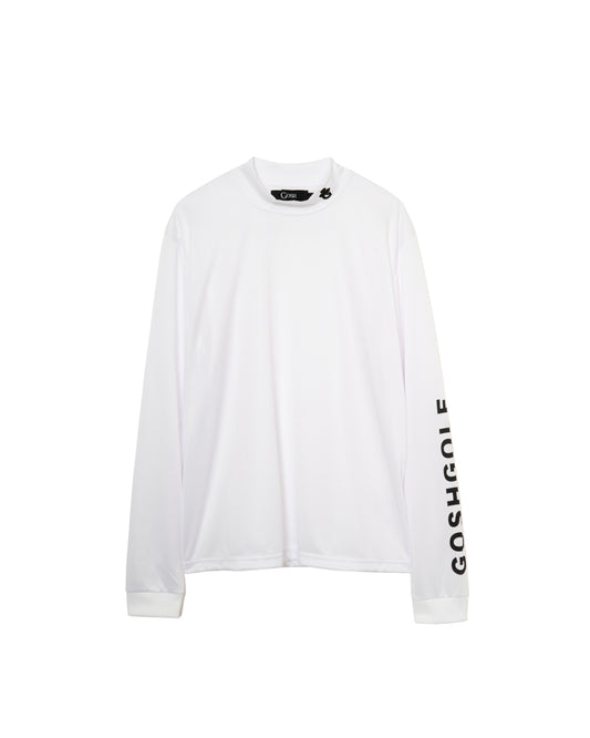 LONG SLEEVE MOCK NECK T-SHIRTS - WHITE