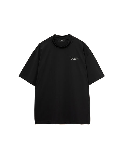 DRY MOCK NECK T-SHIRTS - BLACK