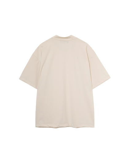 DRY MOCK NECK T-SHIRTS - CREAM