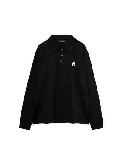 LONG SLEEVE POLO SHIRTS - BLACK