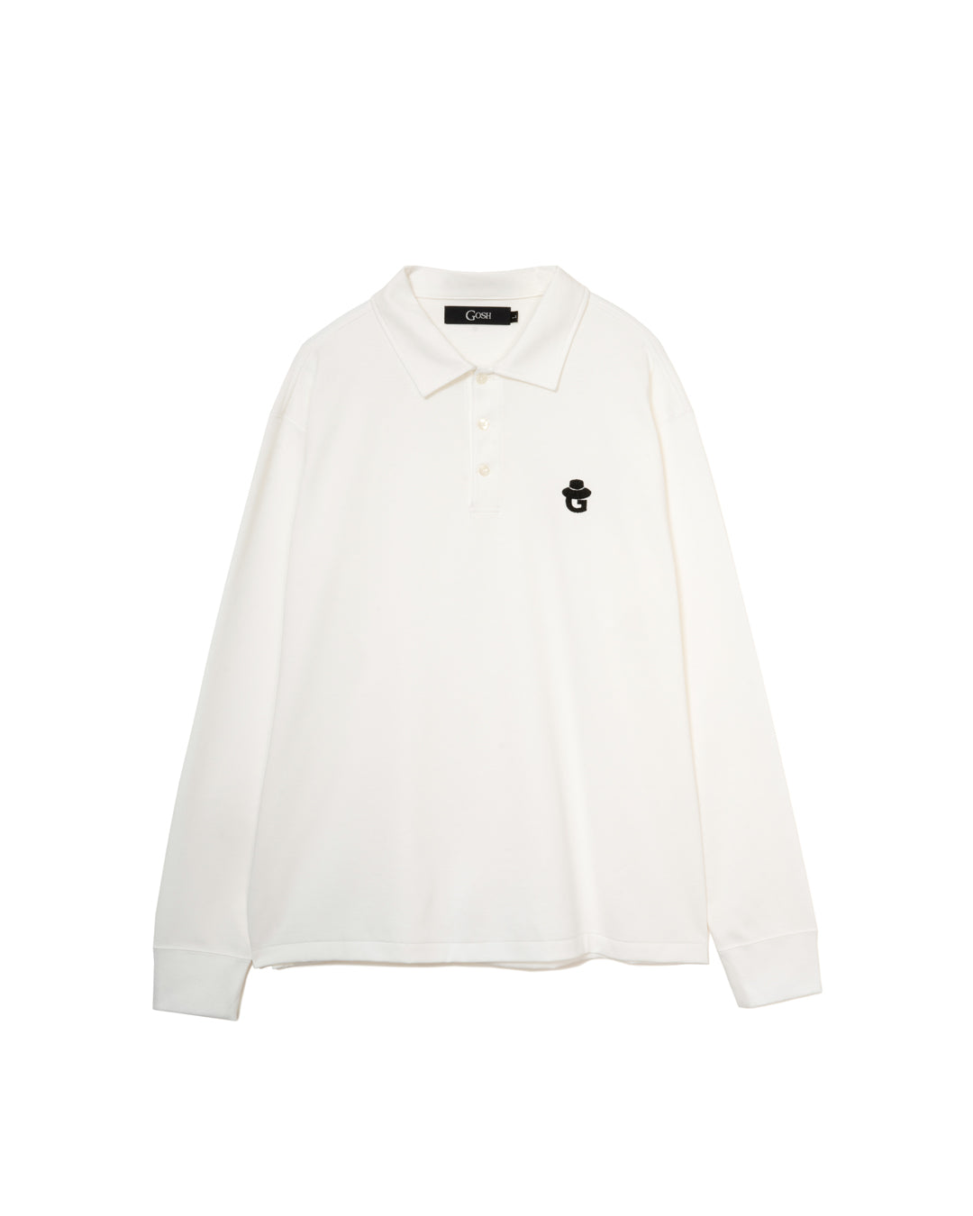 LONG SLEEVE POLO SHIRTS - WHITE