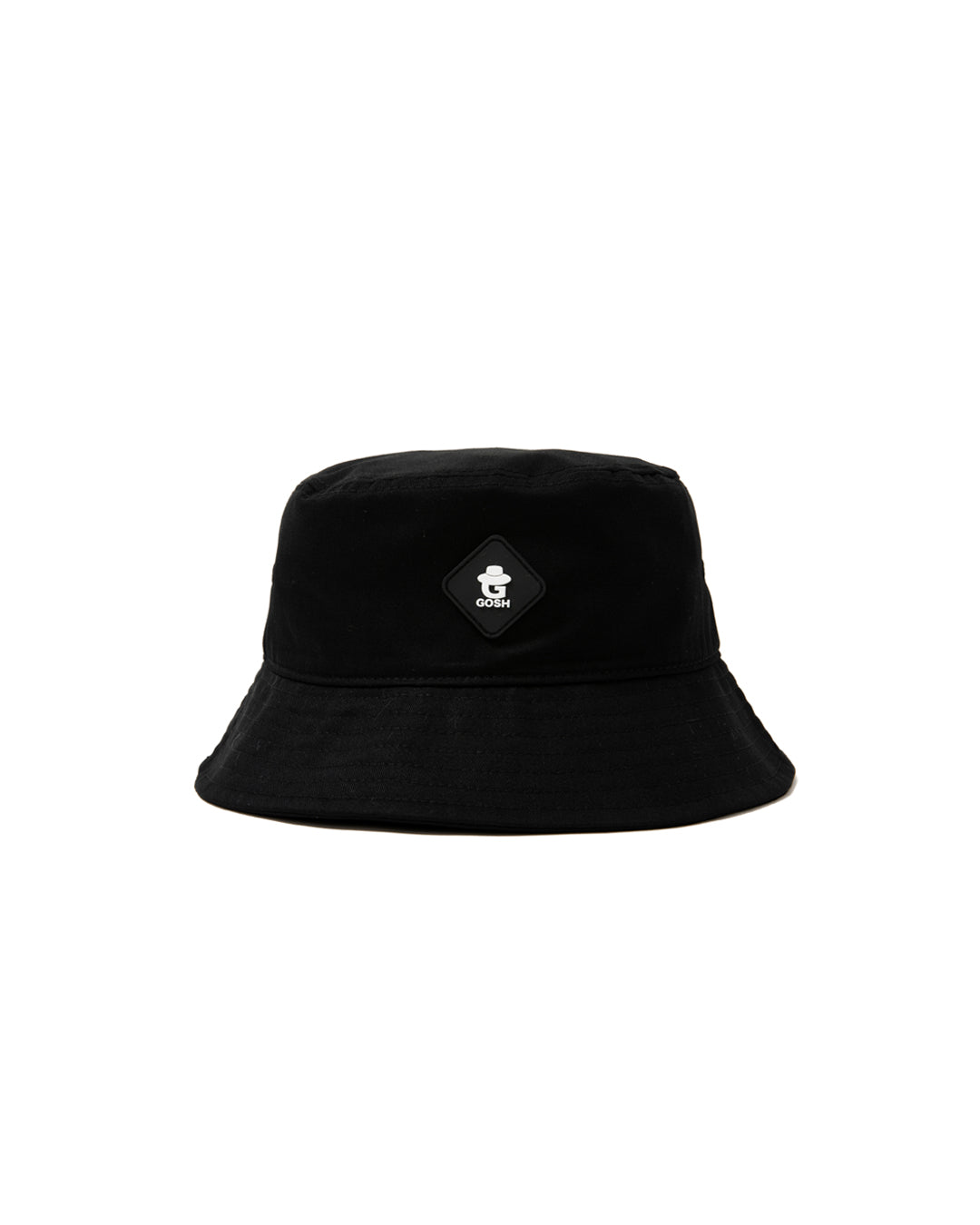 RUBBER PATCH BUCKET HAT - BLACK