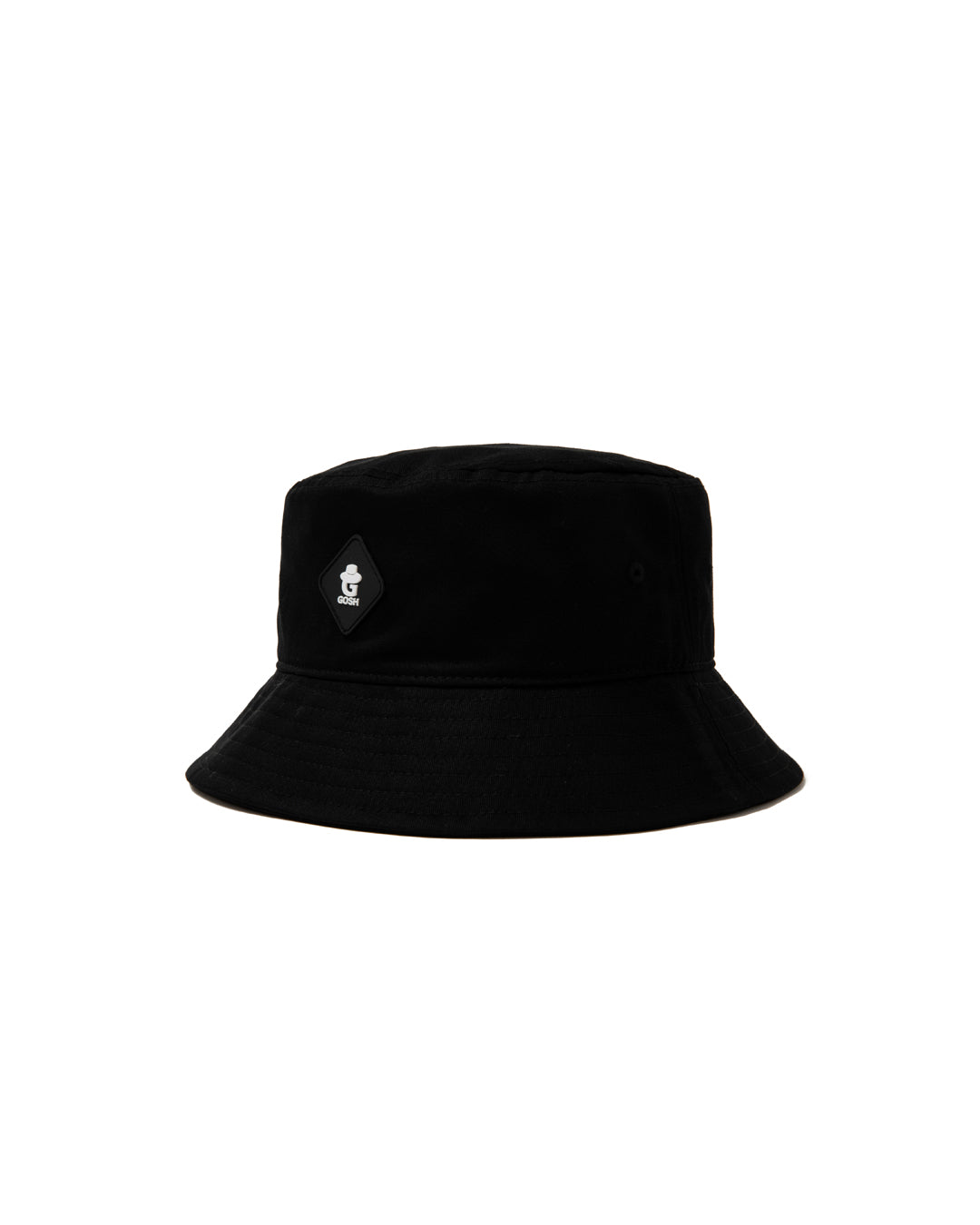 RUBBER PATCH BUCKET HAT - BLACK