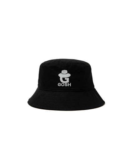 EMBROIDERY LOGO BUCKET HAT - BLACK